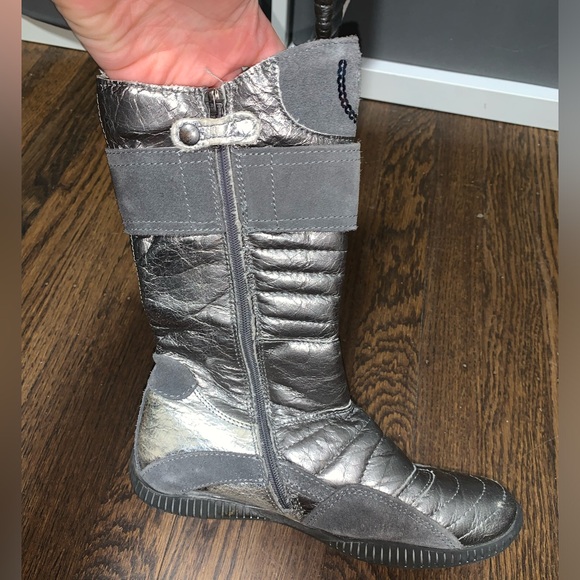 Primigi Kids Metallic Boots Leather Silver 3.5/35 - Picture 5 of 6
